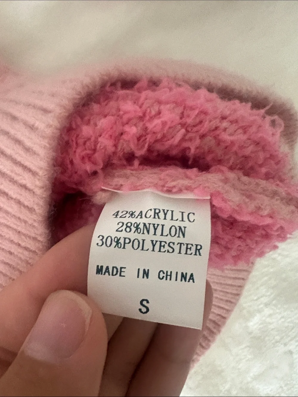 Women's Pink Heart-Pattern Crewneck Knit Sweater Like New